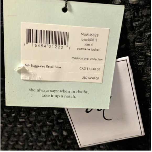 Kate Spade Madison Avenue Yazmen black beaded jacket blazer size 6 PLEASE READ - Picture 15 of 15